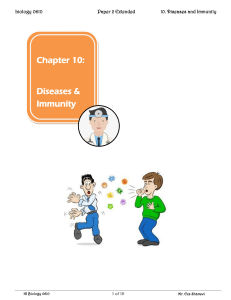 Paper 2, Ch. 010 Diseases and Immunity sheet