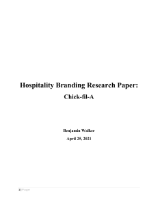 Hospitality Final Research Paper