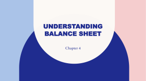 Chapter 4 Understanding Balance Sheet