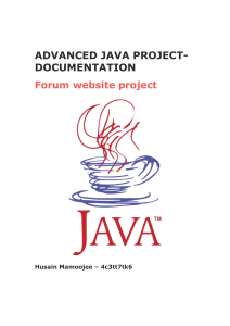 Advanced java project documentation