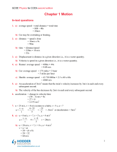 Answers to questions in the Student Book - Hodder Plus Home