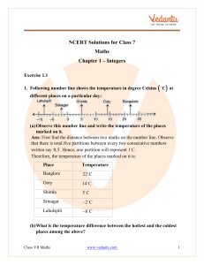 Class 7 - Maths - Integers