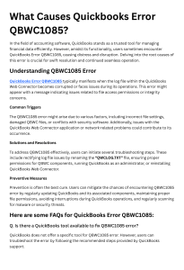 What Causes QuickBooks Error QBWC1085