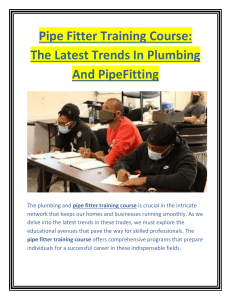 Pipe Fitter Training Course: Navigating Trends For Success