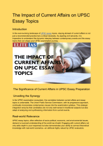 The Impact of Current Affairs on UPSC Essay Topics
