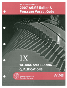 IX - Welding and Brazing Qualifications