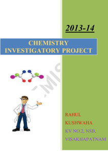 CHEMISTRY INVESTIGATORY PROJECT