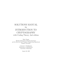 SOLUTIONS MANUAL for INTRODUCTION TO CRY