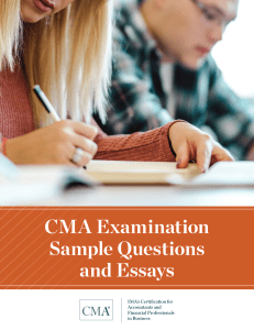 CMA Sample Questions Questions EssaysFeb2020