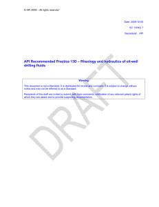 API Recommended Practice 13D Rheology and hydraulics of oil-well drilling fluids