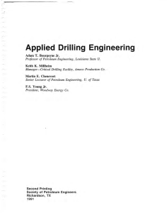 Applied drilling engineering by Adam T bourgoyne Jr.