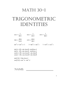 Trig Identities