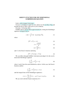 Green's function for one dimensional Schrödinger equation
