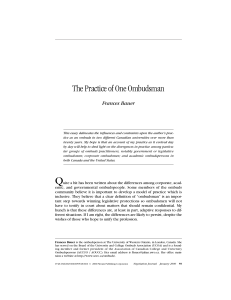 Negotiation Journal - 2007 - Bauer - The Practice of One Ombudsman