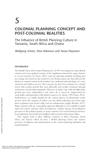 Urban Planning in Sub-Saharan Africa Colonial and ... - 5 Colonial Planning Concept and Post-colonial Realities The Influence ...