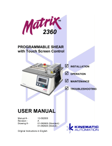 matrix 2360 user manual