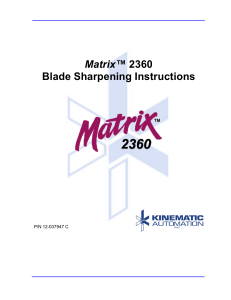 Matrix 2360 Blade Sharpening Instructions