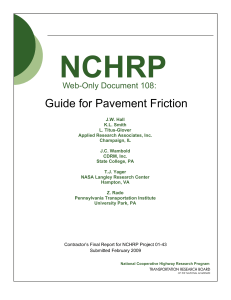 Guide for Pavement Friction
