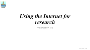 Using the Internet for research