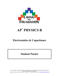AP Physics electrostatics packet