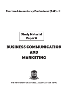 Paper 6 - Business Communication and Marketing