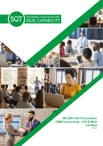 SQT-ISO 90012015 Foundation QMS eLearning - CQI 038 IRCA Certified