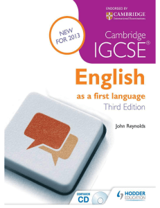 Cambridge IGCSE®; English as a First Language - John Rynolds - 3rd Edition