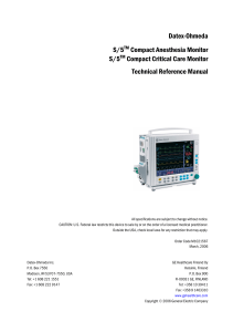 Datex-Ohmeda S-5 Anaesthetic Monitor - Technical reference manual (2006)