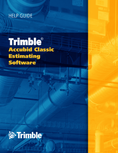 Trimble Accubid Classic Estimating Software Help Guide
