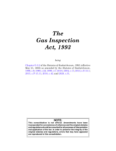 Saskatchewan Gas Inspection Act