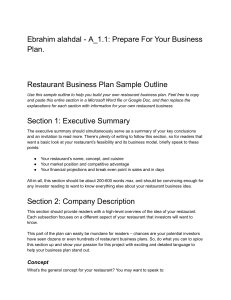 Ebrahim alahdal - A 1.1  Prepare For Your Business Plan