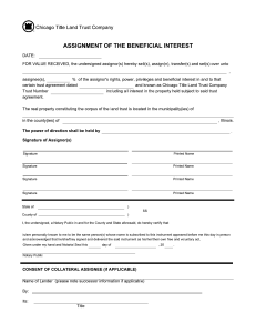 Assignment of the Beneficial Interest W-9 Printed