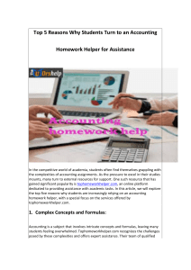 Top 5 Reasons Why Students Turn to an Accounting Homework Helper for Assistance