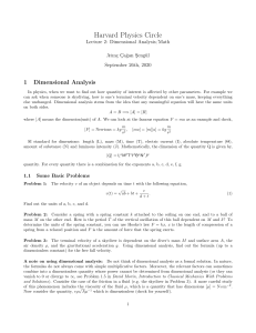physics circle dimensional analysis and math