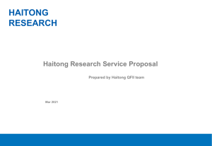 Haitong Securities MIFID II Research Proposal 2021