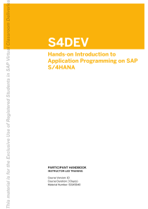 SAP S/4HANA Application Programming Handbook