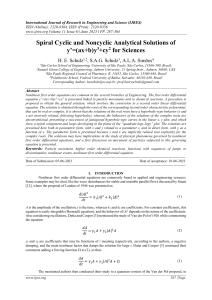 Nonlinear Differential Equations: Analytical Solutions