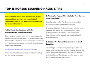 Tips for Learning Korean