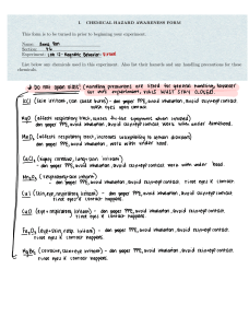 Lab Safety Form: Magnetic Behavior Experiment