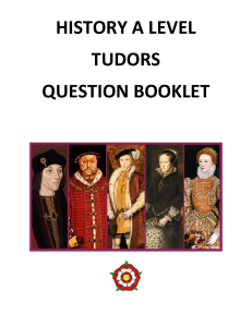 History Question booklet tudors Yr13.197386148