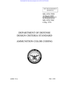 MIL-STD-709D 1 Ammunition Color Codes 1998 