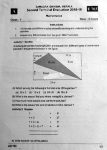 Mathematics Exam Paper for Class 7