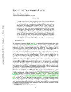 SIMPLIFYING TRANSFORMER BLOCKS