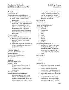 Reading & Writing Student Book Answer Key