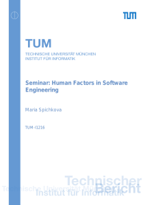 Seminar HumanFactorsinSoftware Engineering