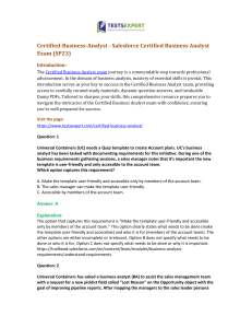 Certified-Business-Analyst - Salesforce Certified Business Analyst Exam (SP23)