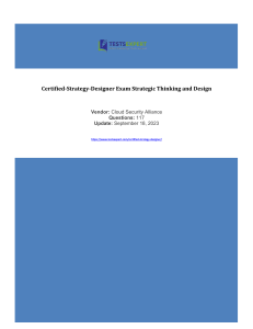 Certified-Strategy-Designer Exam Strategic Thinking and Design