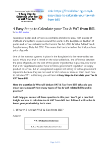 How to Calculate Tax VAT on Bill & Base amount Explanation