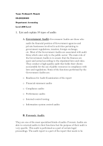 Types of Audits: Accounting Assignment