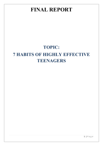 7 habits of highly effective teenager report